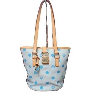 DOONEY & Bourke Vintage Light Blue Polka Dot Bucket Handbag K6614106